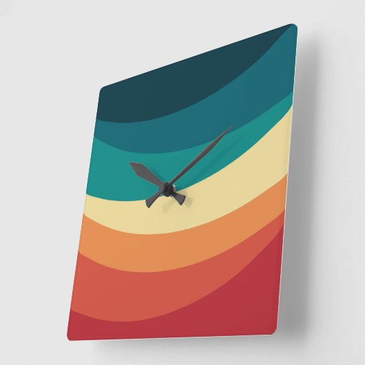 Kleurrijk ontwerp met retro-stijl vierkante klok (Hoek)