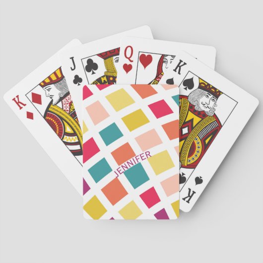Kleurrijk ontwerp met retro stijl vierkanten pokerkaarten (Achterkant)