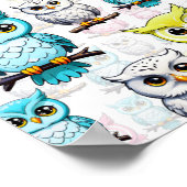 Kleurrijk ontwerp met uil vogels poster (Hoek)