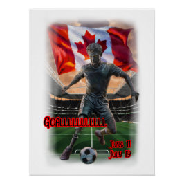Kleurrijk ontwerp over een voetbalviering op een perfect poster