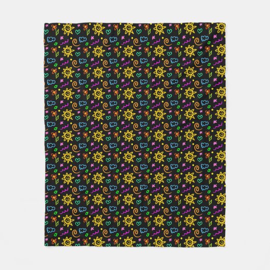 Kleurrijk ontwerp van achtergrond voor kinderen fleece deken (Voorkant)