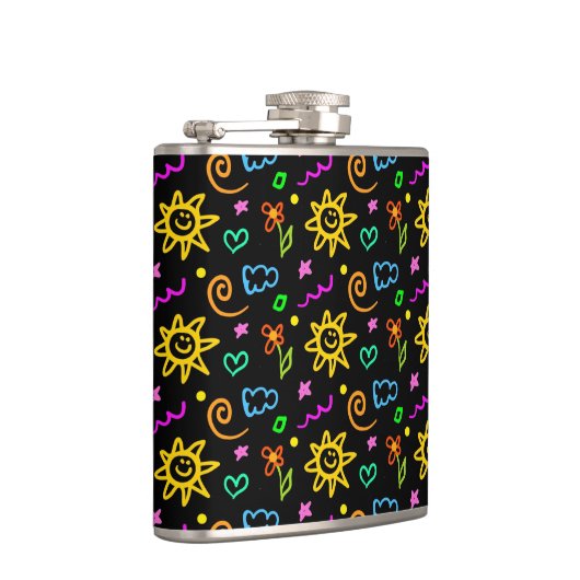 Kleurrijk ontwerp van achtergrond voor kinderen heupfles (Rechts)