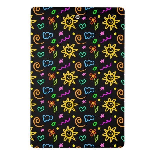 Kleurrijk ontwerp van achtergrond voor kinderen mini klembord (Achterkant)