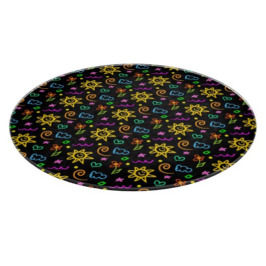 Kleurrijk ontwerp van achtergrond voor kinderen snijplank (Hoek)