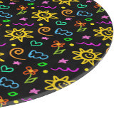 Kleurrijk ontwerp van achtergrond voor kinderen snijplank (Hoek)