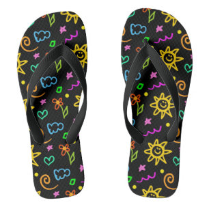 Kleurrijk ontwerp van achtergrond voor kinderen teenslippers