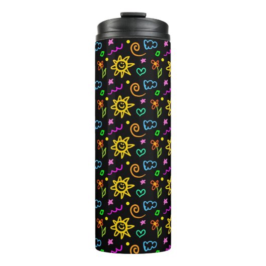 Kleurrijk ontwerp van achtergrond voor kinderen thermosbeker (Voorkant)