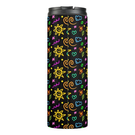 Kleurrijk ontwerp van achtergrond voor kinderen thermosbeker (Achterkant)