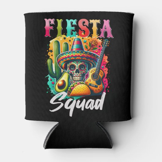 Kleurrijk ontwerp van de Cinco de Mayo Fiesta Squa Blikjeskoeler (Voorkant)