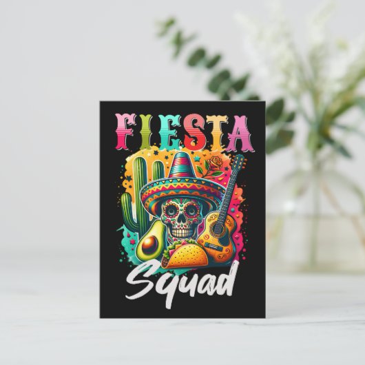 Kleurrijk ontwerp van de Cinco de Mayo Fiesta Squa Briefkaart (Staand voorkant)