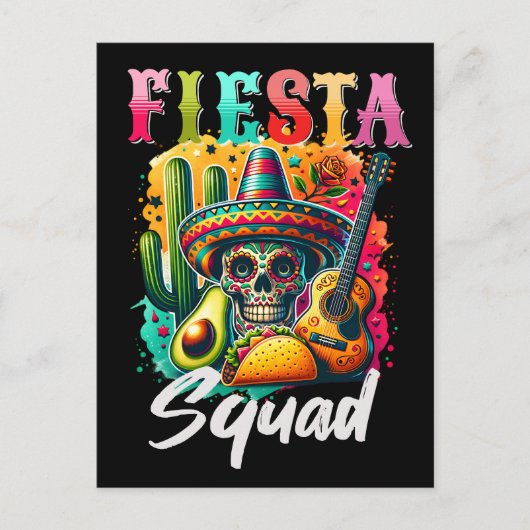 Kleurrijk ontwerp van de Cinco de Mayo Fiesta Squa Briefkaart (Voorkant)