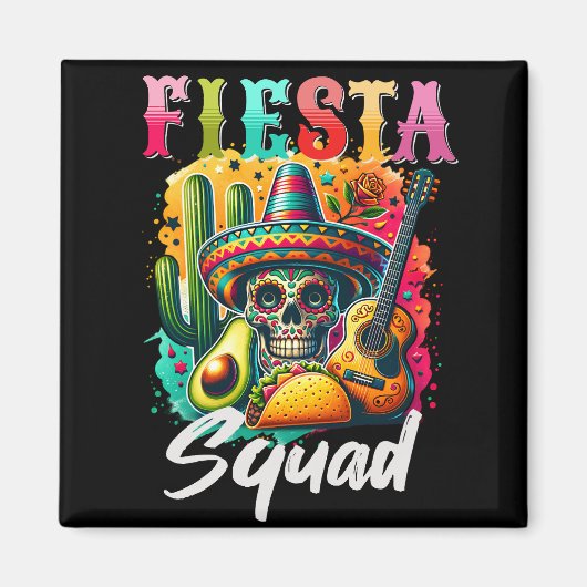 Kleurrijk ontwerp van de Cinco de Mayo Fiesta Squa Magneet (Voorkant)