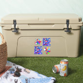 Kleurrijk ontwerp van de viskunst sticker (Koeler)