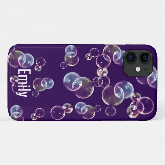 kleurrijk ontwerp van doorschijnende bubbels Case-Mate iPhone case (Achterkant (horizontaal))