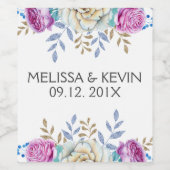 Kleurrijk ontwerp van Floral Bouquet Weddag Wijn Etiket (Enkel label)