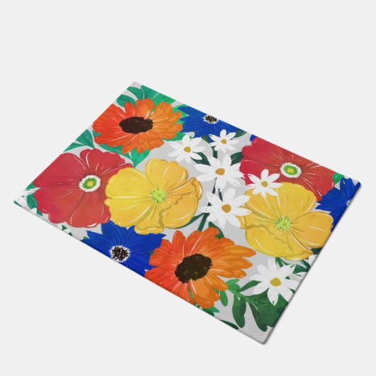 Kleurrijk ontwerp van Floral Hand Paint Girly Deurmat (Schuin)