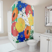 Kleurrijk ontwerp van Floral Hand Paint Girly Douchegordijn (In situ)