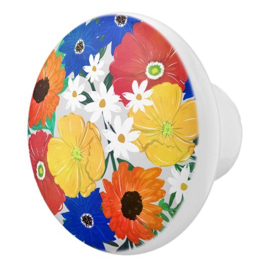 Kleurrijk ontwerp van Floral Hand Paint Girly Keramische Knop (Rechts)