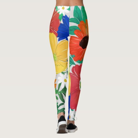 Kleurrijk ontwerp van Floral Hand Paint Girly Leggings (Achterkant)
