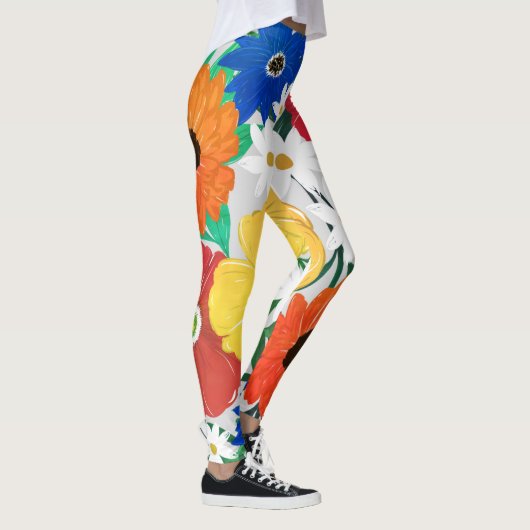 Kleurrijk ontwerp van Floral Hand Paint Girly Leggings (Rechts)