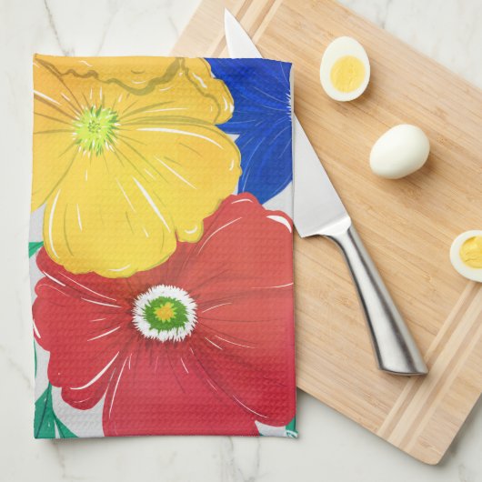 Kleurrijk ontwerp van Floral Hand Paint Girly Theedoek (Quarter Fold)