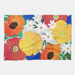 Kleurrijk ontwerp van Floral Hand Paint Girly Theedoek
