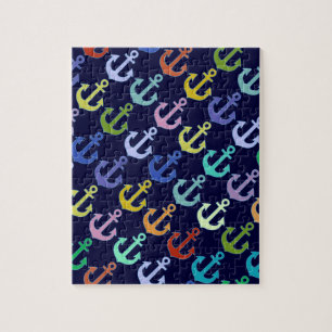 kleurrijk ontwerp van het ankerpatroon van de mari legpuzzel