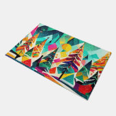 Kleurrijk ontwerp van kerstbomen deurmat (Schuin)