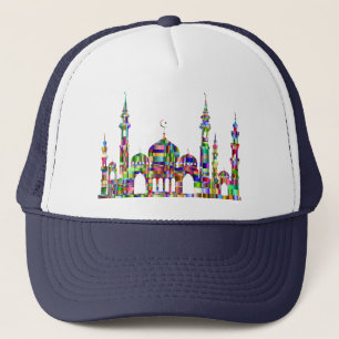 kleurrijk ontwerp van prismmoskee trucker pet