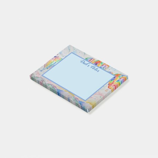 Kleurrijk ontwerp van waterverf kunst met hete luc post-it® notes (Schuin)