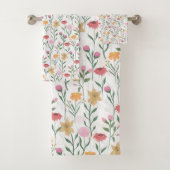 Kleurrijk ontwerp voor Waterverf van wilde bloemen Bad Handdoek (Insitu)