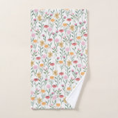 Kleurrijk ontwerp voor Waterverf van wilde bloemen Bad Handdoek (Handdoek)