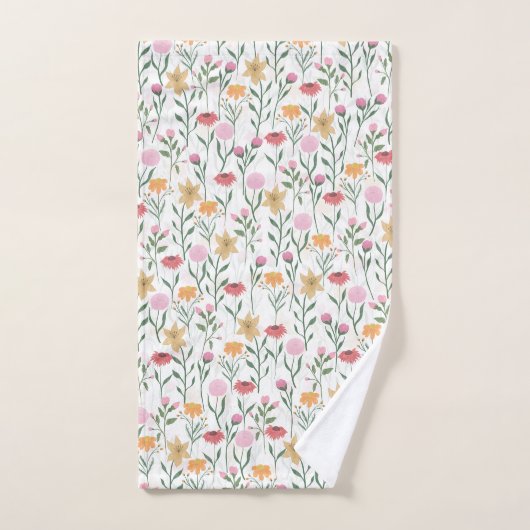 Kleurrijk ontwerp voor Waterverf van wilde bloemen Bad Handdoek (Handdoek)