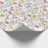 Kleurrijk ontwerp voor Waterverf van wilde bloemen Cadeaupapier (Hoek)