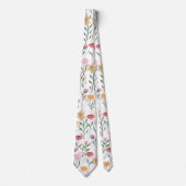 Kleurrijk ontwerp voor Waterverf van wilde bloemen Stropdas (Voorkant)