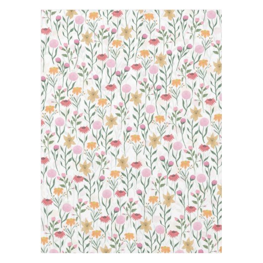 Kleurrijk ontwerp voor Waterverf van wilde bloemen Tafelkleed (Voorkant)