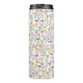 Kleurrijk ontwerp voor Waterverf van wilde bloemen Thermosbeker (Achterkant)