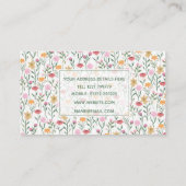 Kleurrijk ontwerp voor Waterverf van wilde bloemen Visitekaartje (Achterkant)