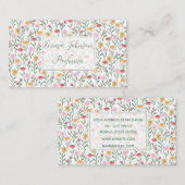 Kleurrijk ontwerp voor Waterverf van wilde bloemen Visitekaartje (Voorkant / Achterkant)