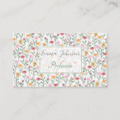 Kleurrijk ontwerp voor Waterverf van wilde bloemen Visitekaartje (Voorkant)