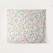 Kleurrijk ontwerp voor Waterverf van wilde bloemen Wandkleed (Voorkant (horizontaal))