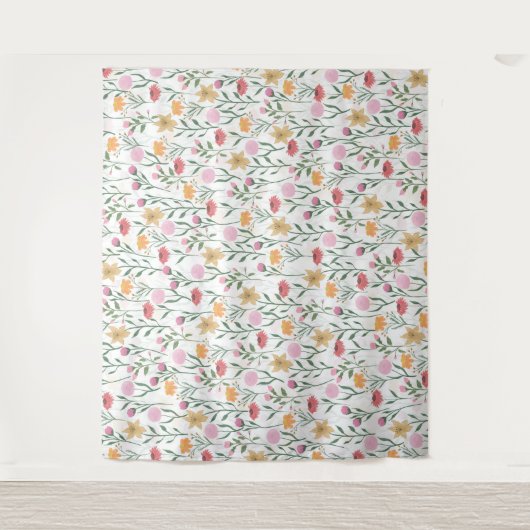 Kleurrijk ontwerp voor Waterverf van wilde bloemen Wandkleed (Voorkant)