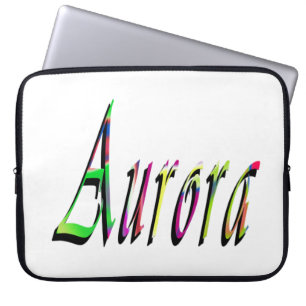 Kleurrijk ontworpen Aurora-meisjesnaam, Laptop Sleeve