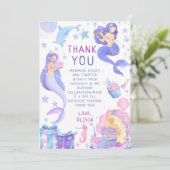 Kleurrijk Onze kleine zeemeermin Alle leeftijden V Bedankkaart (Staand voorkant)