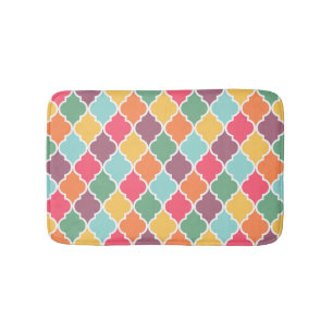 Kleurrijk oosters quatrefoil patroon badmat