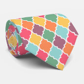Kleurrijk oosters quatrefoil patroon stropdas (Opgerold)