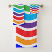 Kleurrijk, op maat gescheurd papiereffect bad handdoek (Insitu)