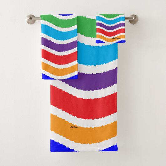 Kleurrijk, op maat gescheurd papiereffect bad handdoek (Insitu)