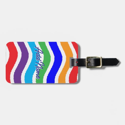 Kleurrijk, op maat gescheurd papiereffect bagagelabel (Voorkant horizontaal)