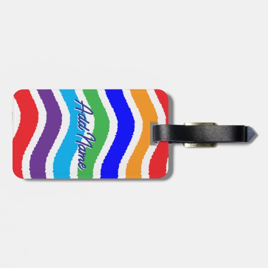 Kleurrijk, op maat gescheurd papiereffect bagagelabel (Achterkant horizontaal)